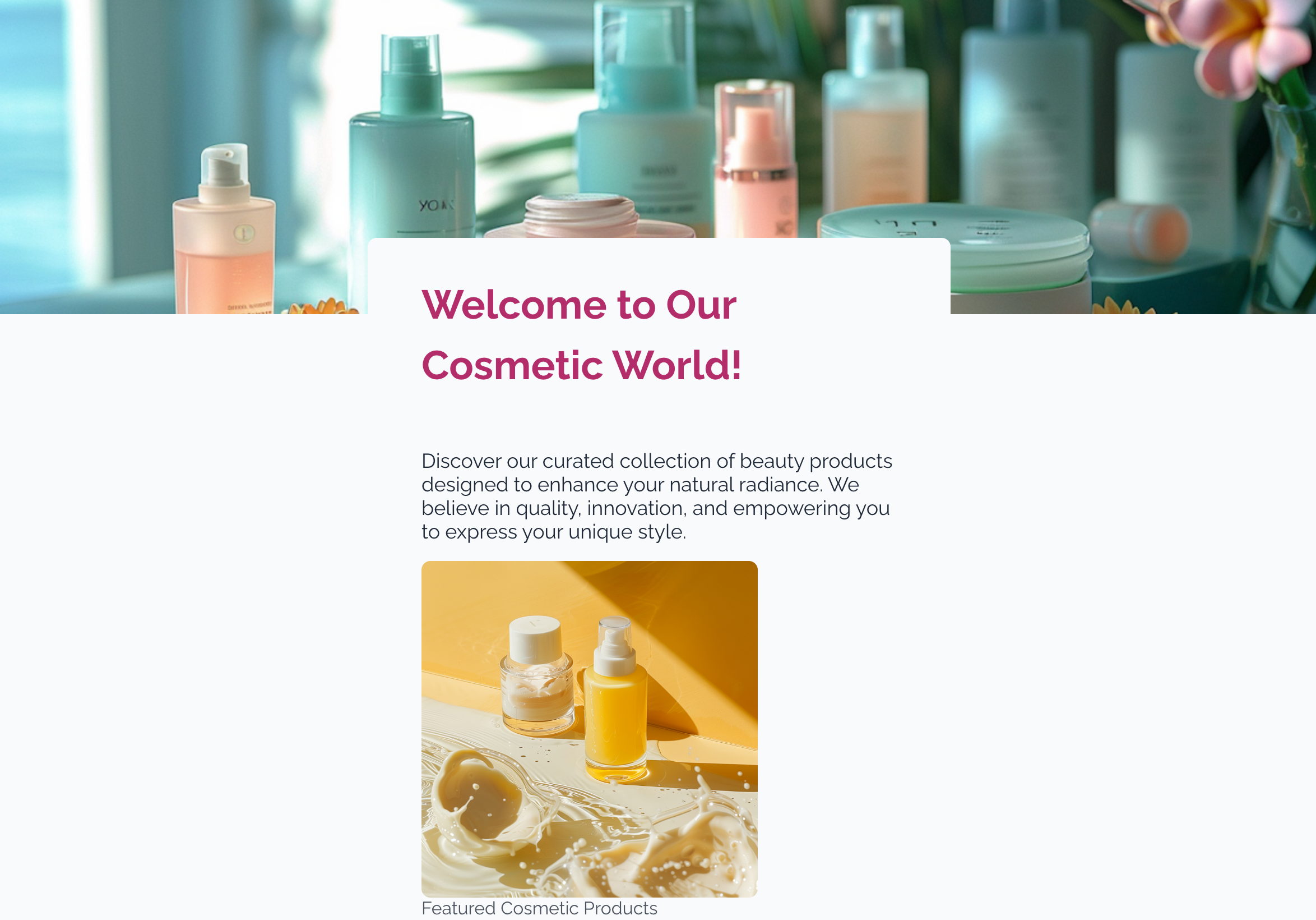 Cosmetic business landing page Lumo preview